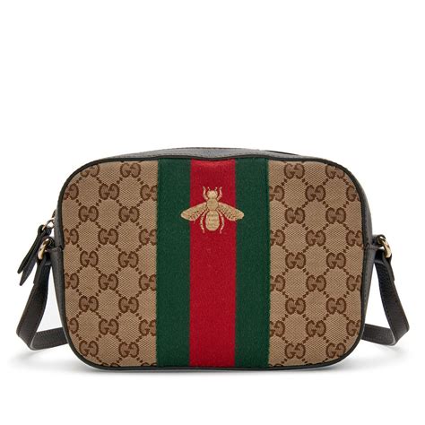 red gucci bee bag|gucci shoulder bag beige.